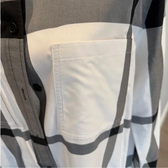 Burberry Black and White Casual Button Down Shirt